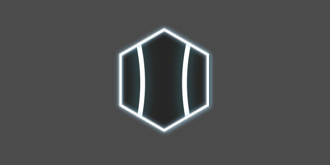 A grey and white icon with concave lines within a hexagon, depicting a close fit under clothing.
